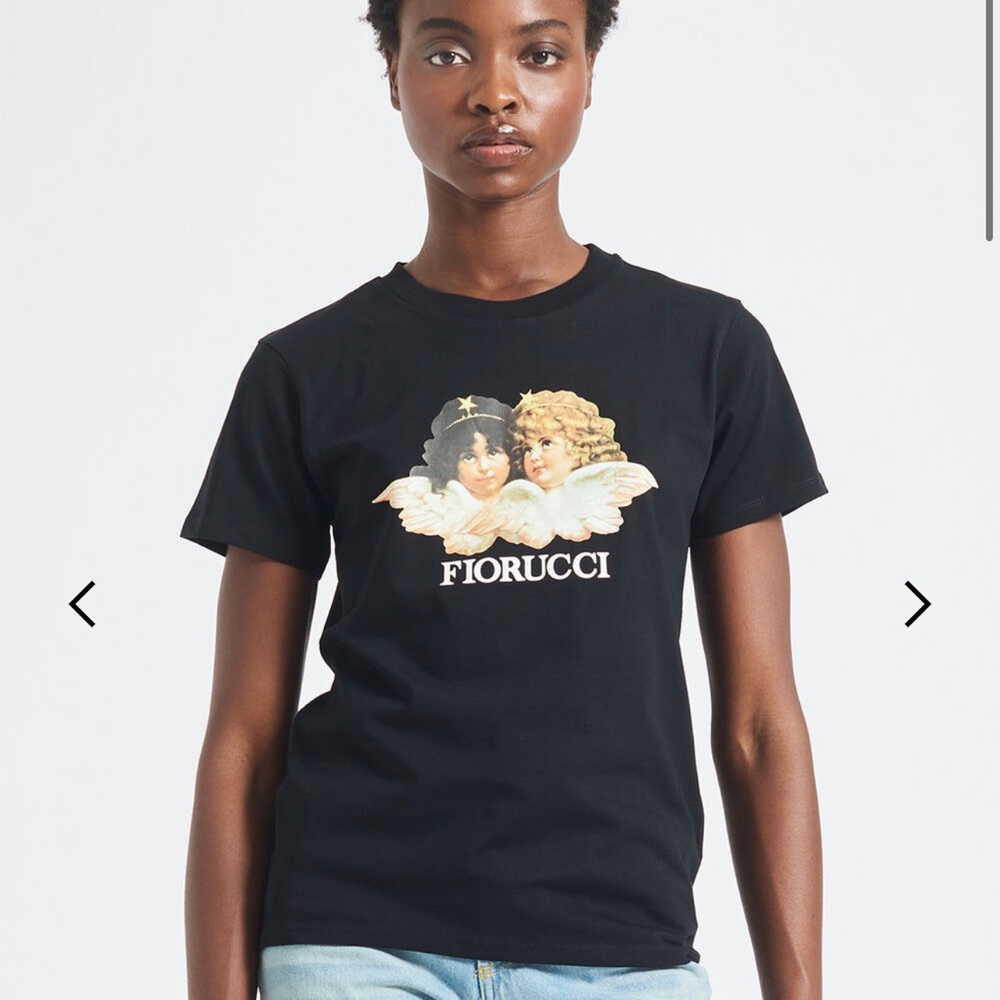 Fiorucci Black Graphic Fitted Short Sleeve Tee